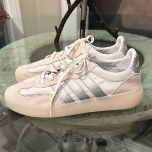 New! $90 Adidas White and Silver  Sneakers sz 8.5